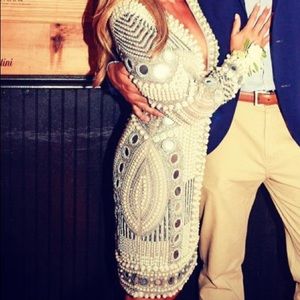 asos edition disc and pearl mini dress